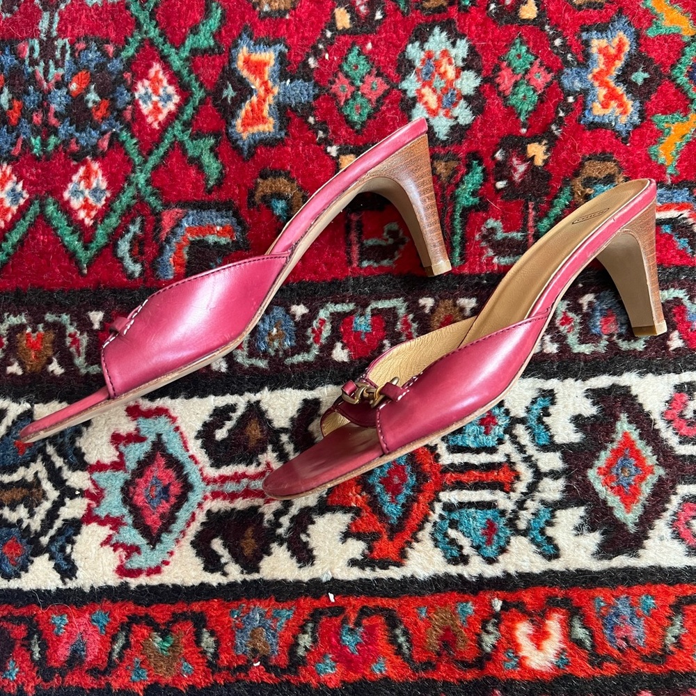 Vintage Coach Leather Kitten Mule